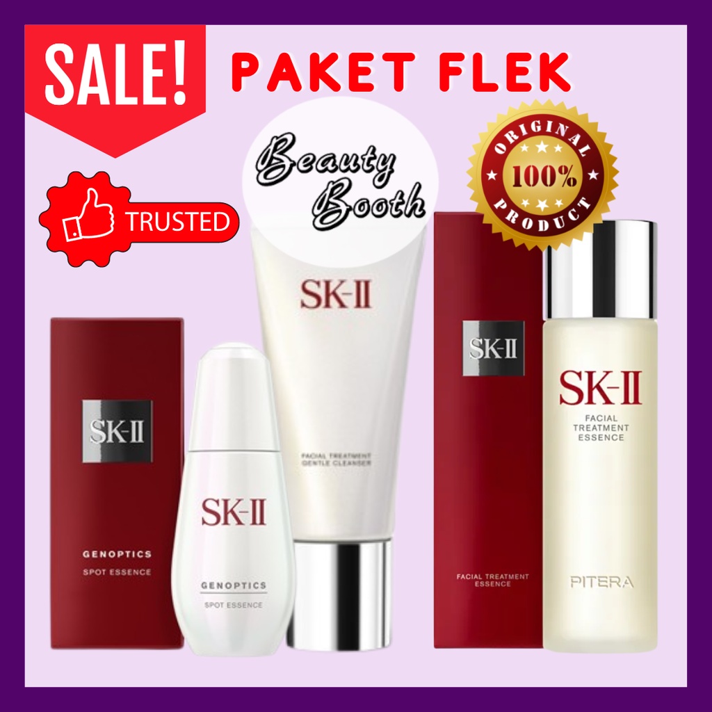 SK-II SKII SK2 PAKET FLEK FTE 75ml + Cleanser 120gr + SPOT Essence 50ml