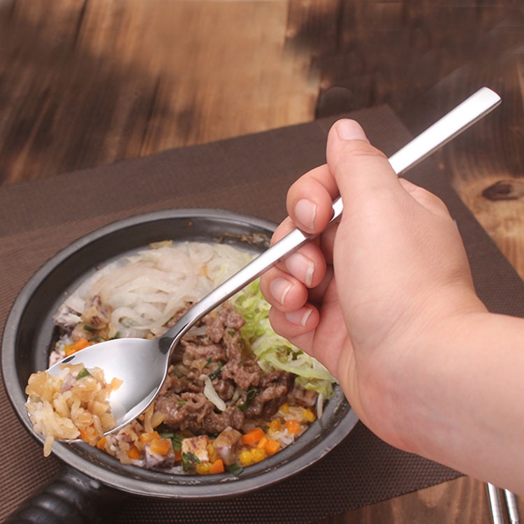 Hot Sale/304Sendok Makan Stainless Steel Garpu Dengan Gagang Panjang/High Quality Portable Dinner Dinnerware/Peralatan Makan Yang Berguna Dapur