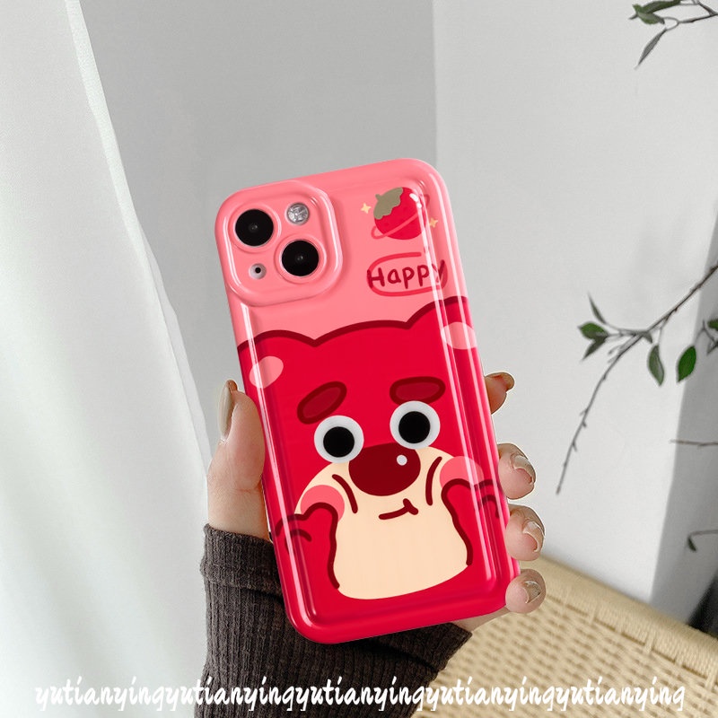 Untuk Redmi10 Redmi 9T 9C NFC 10A 9A A1 Note10 11 9 11s 10s Note10s Note9 Note11 Note10 Kartun Toy Story Cute Strawberry Bear Manyo Airbag Shockproof Anti Jatuh Soft Case