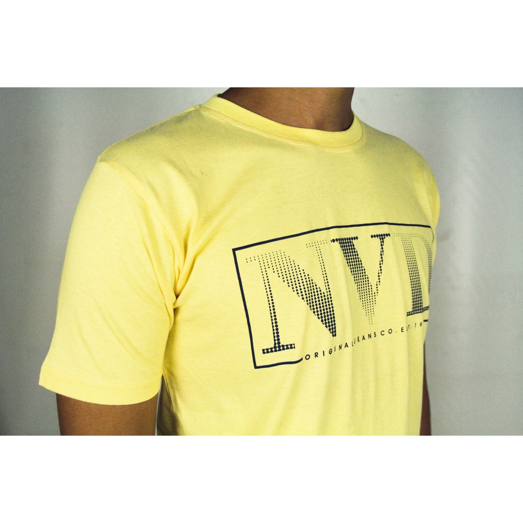 COD | Kaos Oblong Pria Lengan Pendek COLE Regular Fit Kuning Cotton Stretch 08