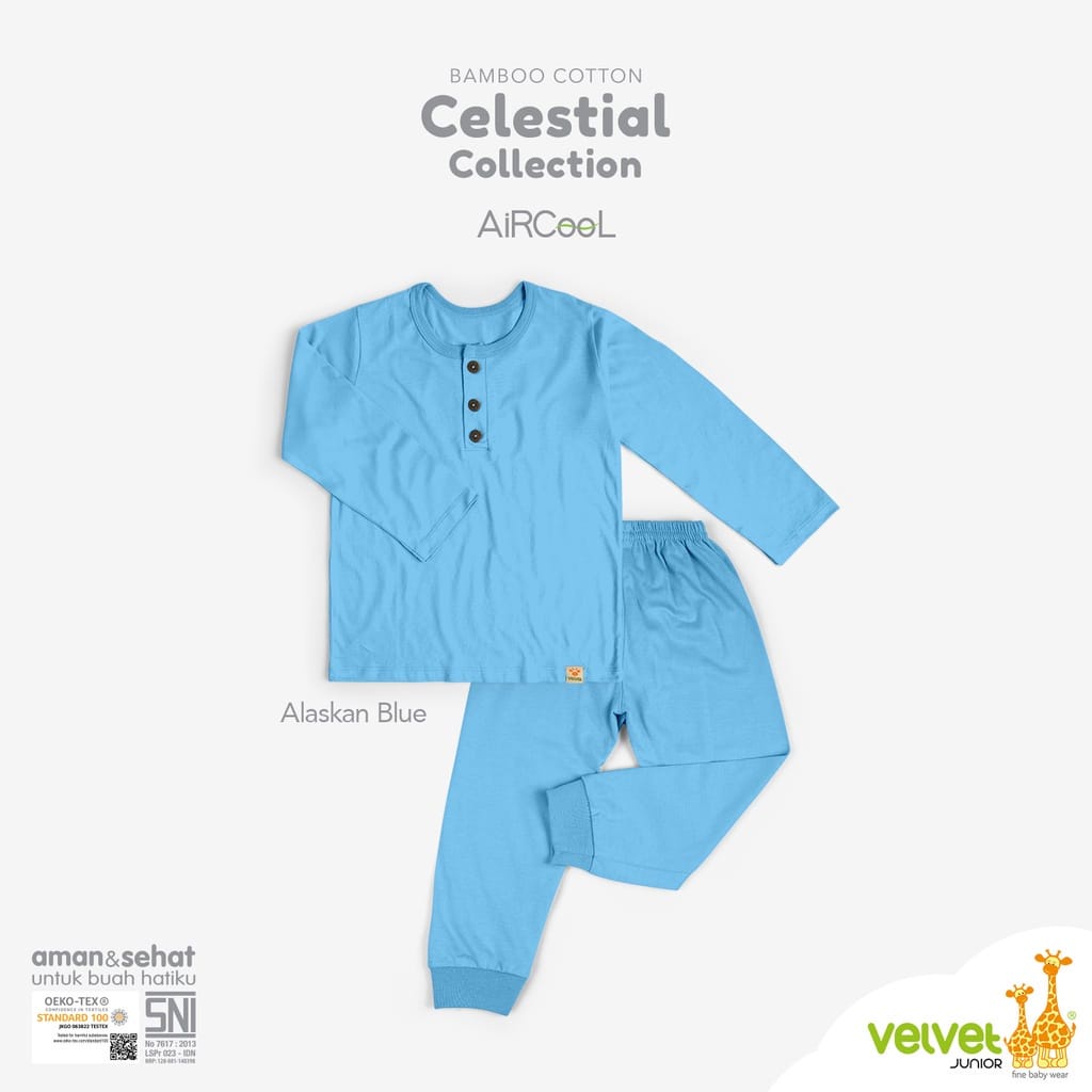 Velvet Bamboo Cotton Celestial Collection Setelan Panjang Celana Panjang Random Warna - CC-038C4 (Per2 Dan Per3)