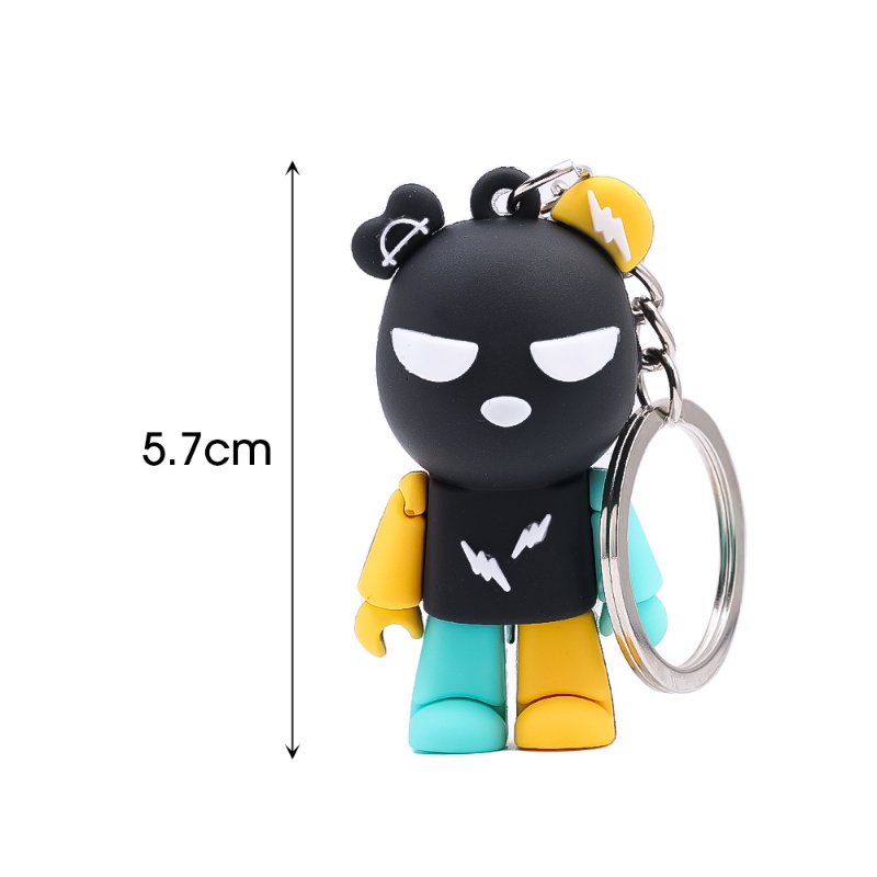 Liontin Gantungan Kunci Kartun Beruang Petir Untuk Pria Wanita/Fashion Boneka Mobil Tas Keyring Mainan Anak