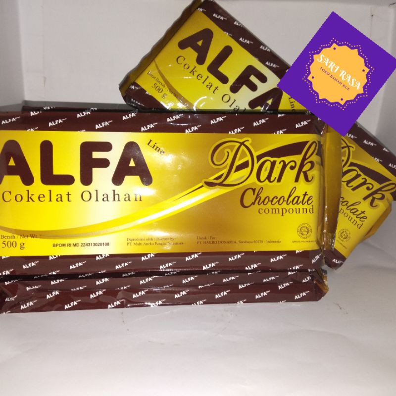 

Alfa Coklat 500gr Cokelat Batang 500 gram Dark Chocolate Compound DCC