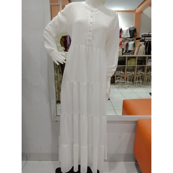 Gamis yulia/gamis putih/gamis ceruty/gamis/gamis busui/gamis simple