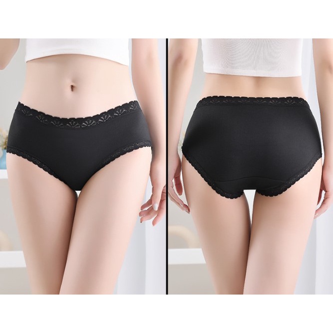 BV.ID CD1075 Celana Dalam Wanita Big size CD Hitam Polos Tepi Renda