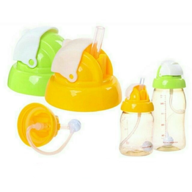 Botol Susu Pigeon Leher Lebar Dengan Sedotan Untuk Bayi