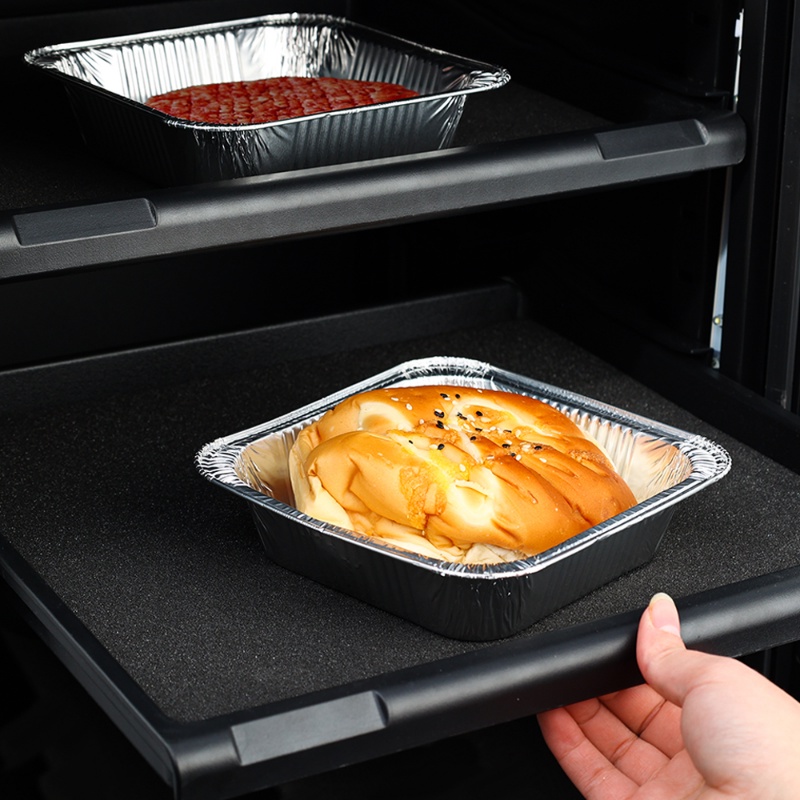 10pcs/set Disposable Non-Stick Air Fryer Aluminium Foil Tray/BBQ Kotak Kaleng Persegi Tahan Minyak Alat Dapur