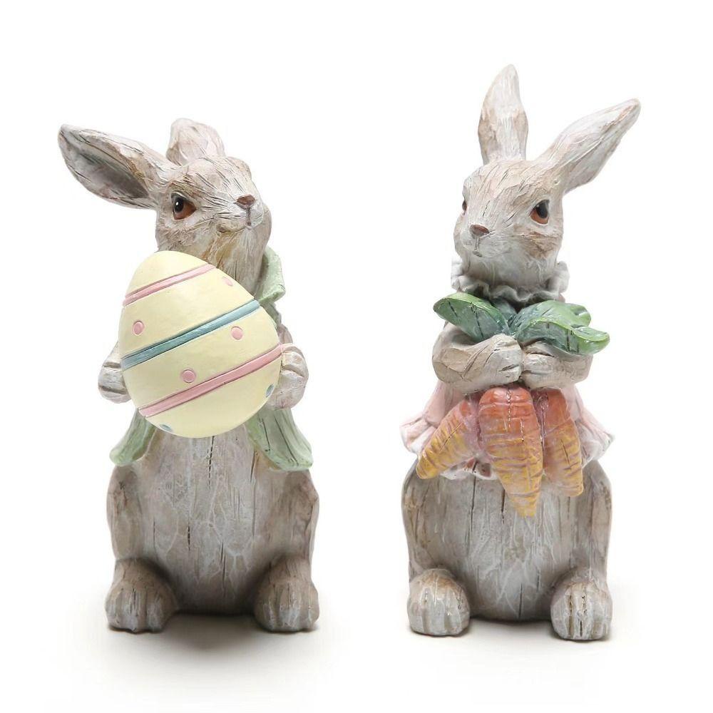 [Elegan] Standing Bunny Resin Anak Hadiah Miniatur Tahun Baru Patung Kelinci Untuk Perlengkapan Pesta Telur Ornamen