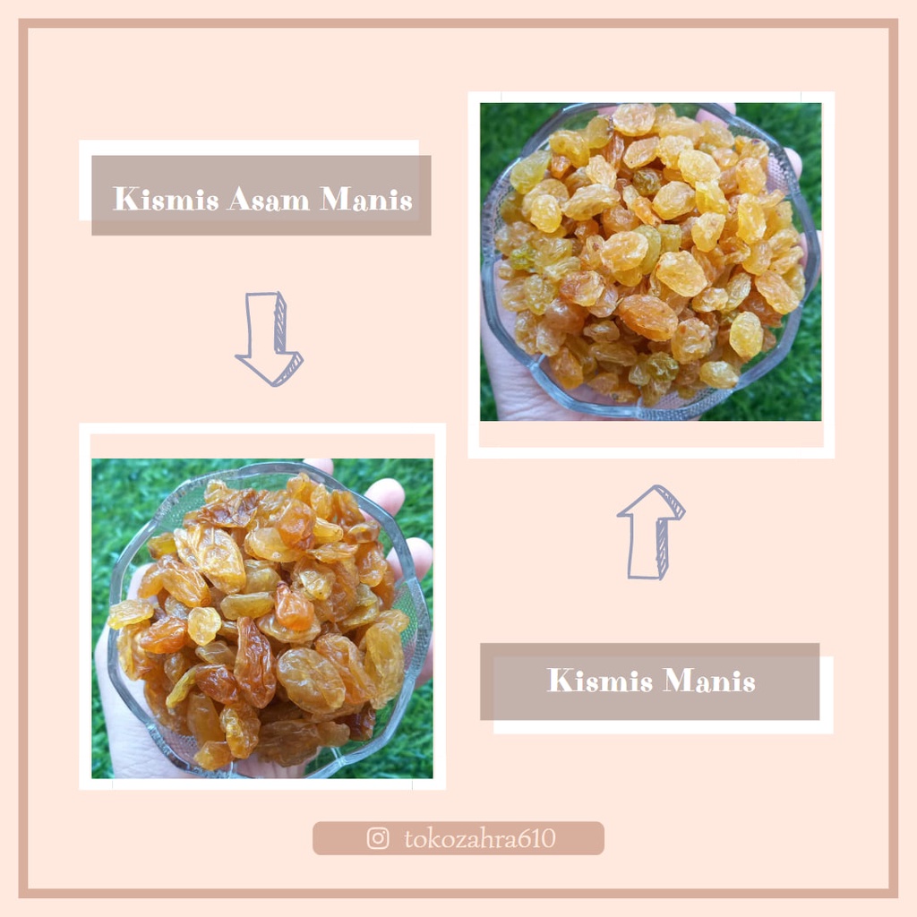 

Kismis Manis, asam manis, Golden Raisin 1 kg