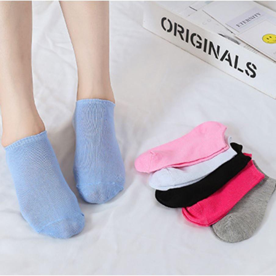 Kaos Kaki Pendek Semata Kaki Motif Polos Unisex MALLSHOPPING