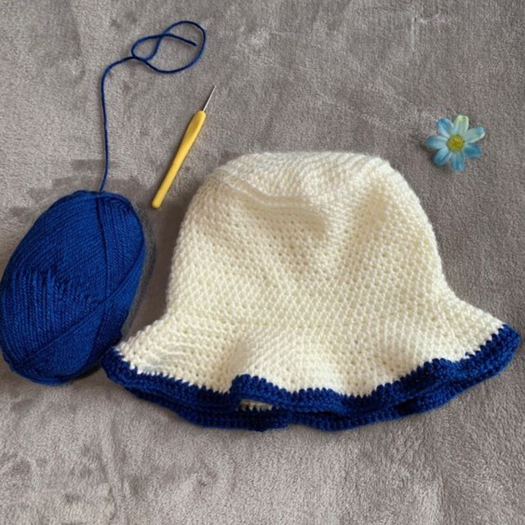 Bucket Hat Crochet / Topi Rajut Dewasa / Crochet Bucket Hat Korean