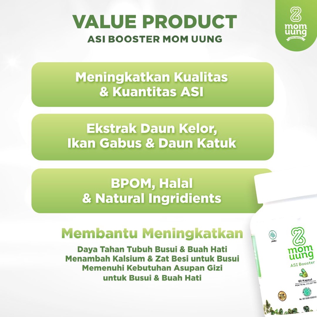 MOM UUNG SPECIAL BUNDLING ASI BOOSTER 60 KAPSUL + COOKIE MYLKFLOW + SUSU MYLKFLOW/ PELANCAR ASI HALAL/ VEGAN FRIENDLY