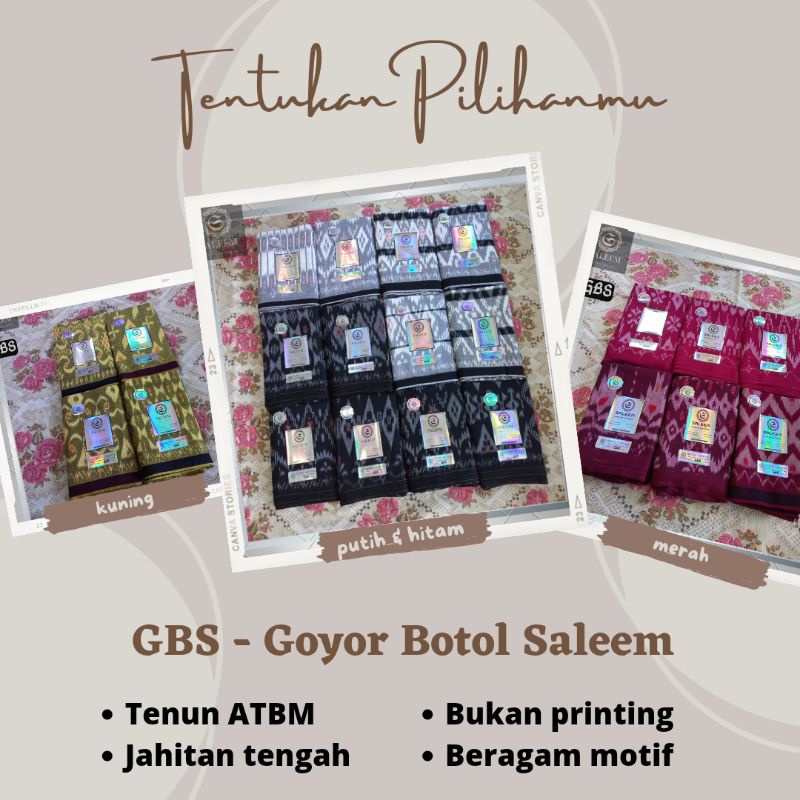KHUSUS PUTIH BOTOL SALEEM - SARUNG GOYOR TENUN ATBM JAHITAN TENGAH TENUN ORIGINAL GOYOR ATBM