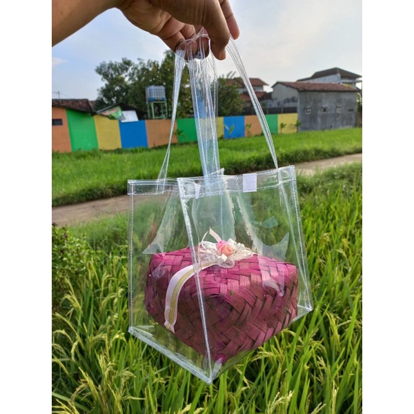 

P20xL15xT20 Goodie Bag Tas Mika Hampes Transparan Nasi Kotak Styrofoam