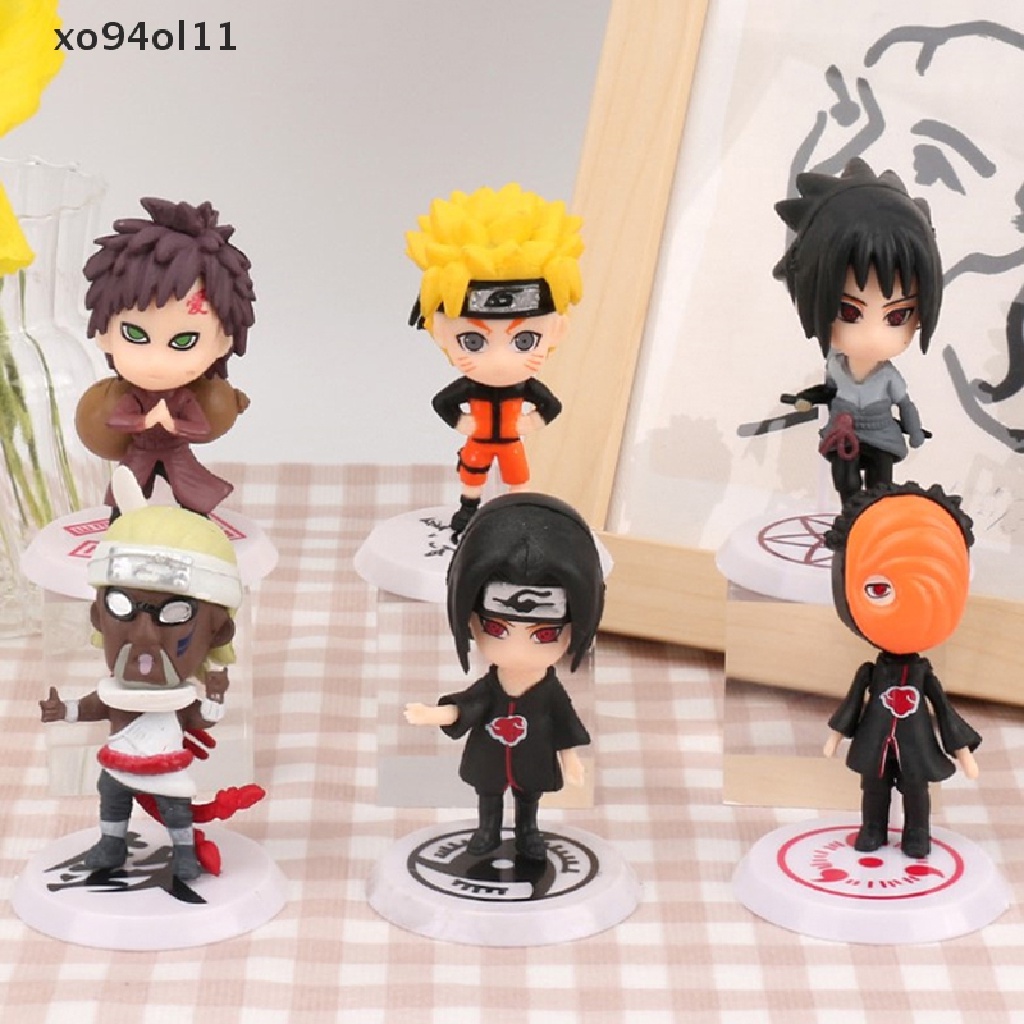 Xo 6Pcs Boneka Naruto Kawaii Action Figure Anime Figure Anime PVC Model Mainan OL