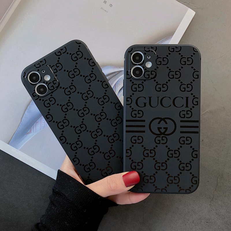 Fashion Gucci Pattern Soft Case HP iP iPhone 11 12 Mini 13 Pro Max 7 8 + Plus SE 2020 X XR SE 2020 XS Max Black Frosted Casing Apple