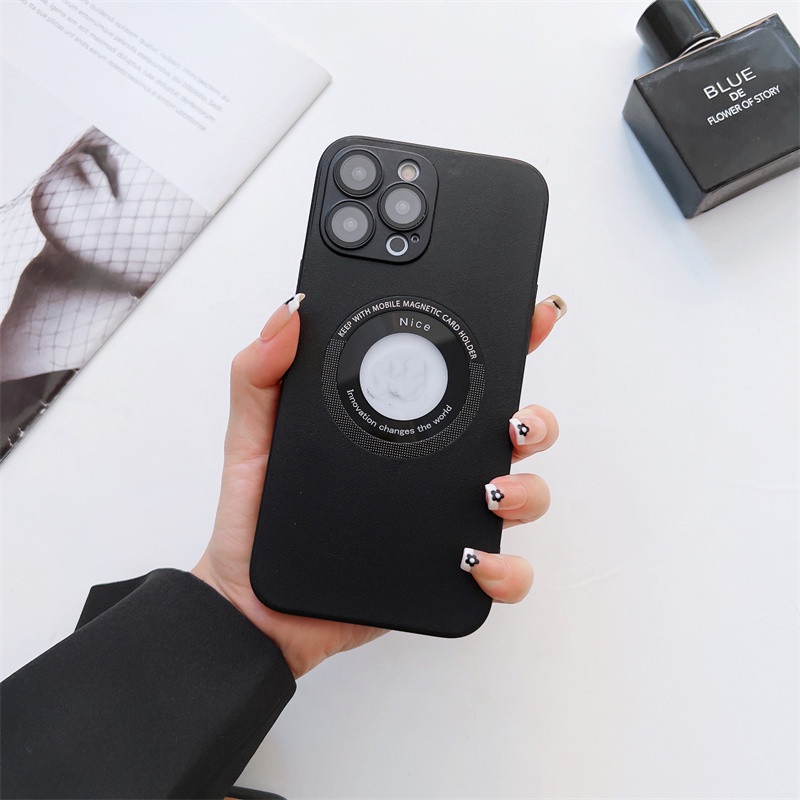 IPHONE Casing Ponsel Sederhana Dan Berkualitas Untuk Iphone14 13 12 11 Pro Max Plus Kulit Lensa Magnetik All-inclusive Jatuh Dan Shockproof Penutup Belakang
