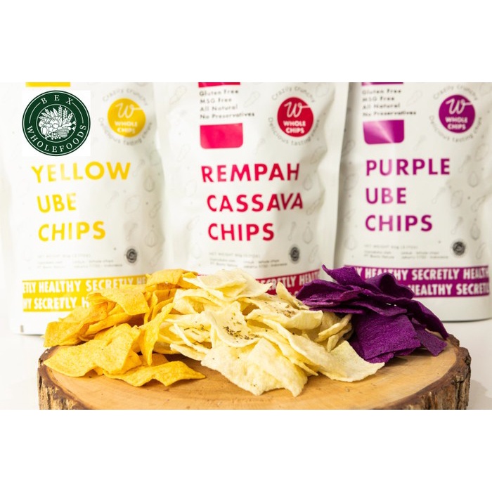 

Terlaris ✨ -keripik ubi dan singkong Whole Chips Organic HALAL - bundle pack 3 set - 3 yellow2.2.23
