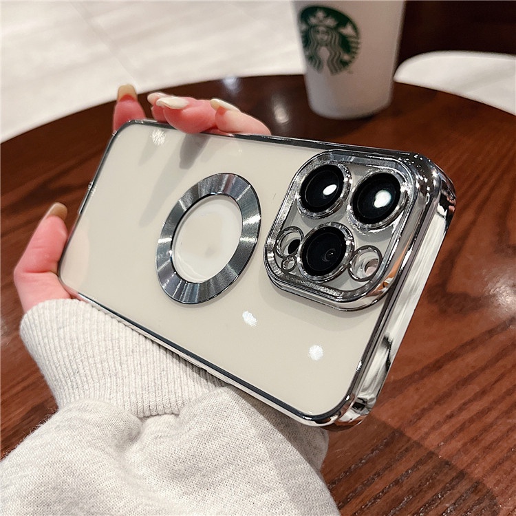 IPHONE Case Pelindung Lensa Kamera Ponsel Kaca Untuk Iphone14 13 12 11 Pro Max X XS XR 7 8 Plus Dengan Logo Hole Plating Protector Cover