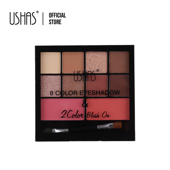 USHAS EYESHADOW 8COLOR+2 BLUSH ON - EYESHADOW PALLETE USHAS - 01