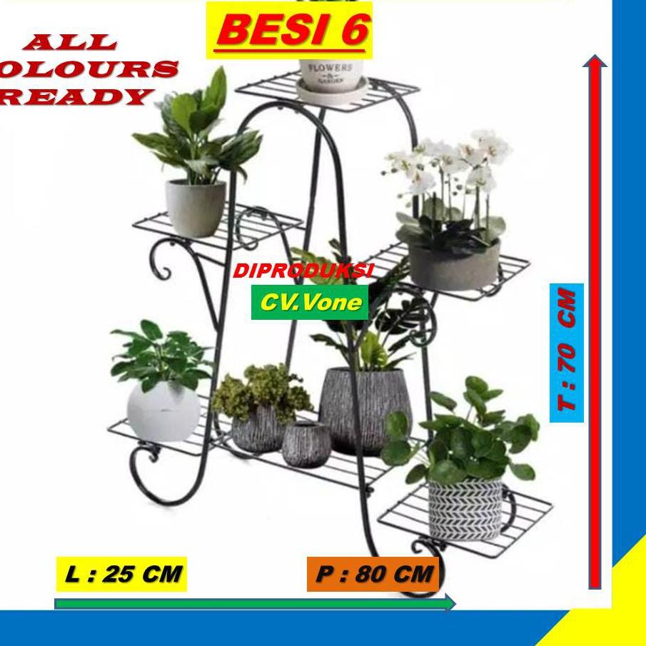 ✫ Rak Bunga Besi Susun 3 Minimalis Tanaman Hias Aglonema  Bertingkat 6 Dudukan Kotak Bulat Bahan Beton Ulir Polos Hollo Holo Hollow Tebal 10 Mm Tinggi 70  Lebar 25 Panjang 80 cm Hitam Putih Tembaga Gold Emas Standing Pot Aglonema Flower Rack Iron ☊