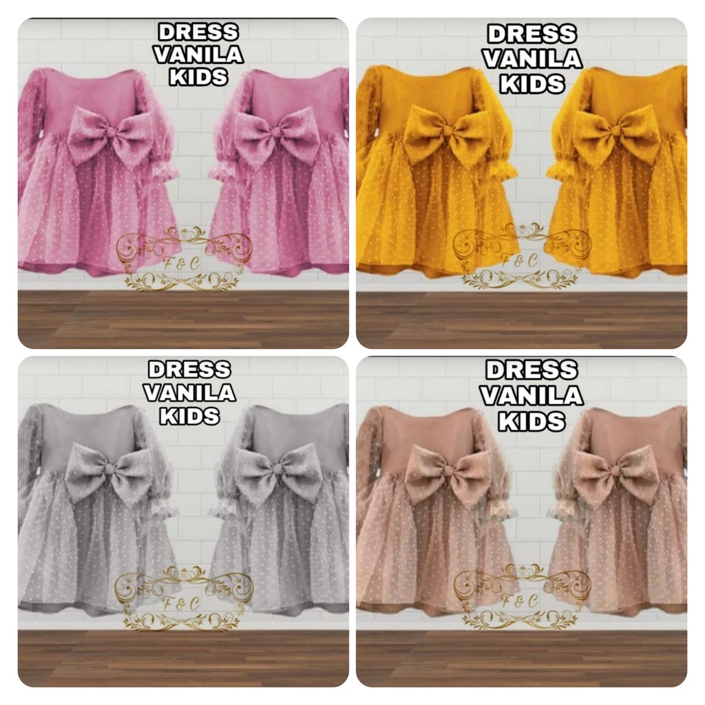 DRESS VANILA KID FASHION PAKAIAN ANAK PEREMPUAN FEHM