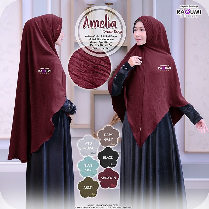AMELIA RAQUMI DAILY HIJAB SYARI BERGO SYARI PREMIUM HIJAB