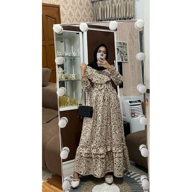Gamis terbaru mewah 2023 YUNA DRESS shakila motif bunga import