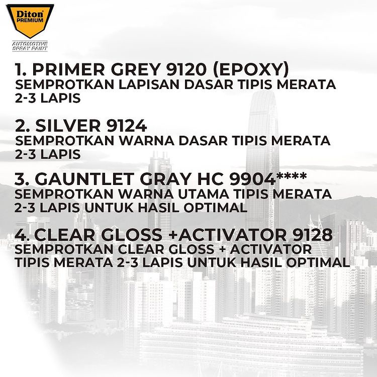 DITON PREMIUM Harley Colors Pilok Pilox Cat Semprot - GAUNTLET GRAY HC 9904**** (400cc)