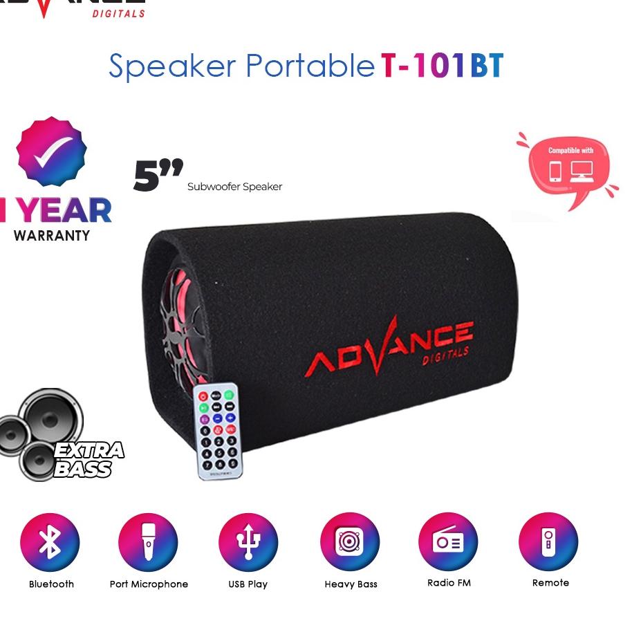 ▲ 100% Ori T-101BT SPEAKER BLUETOOTH ADVANCE DIGITAL SUBWOOFER KARAOKE SUPER BASS SALON AKTIF WIRELE
