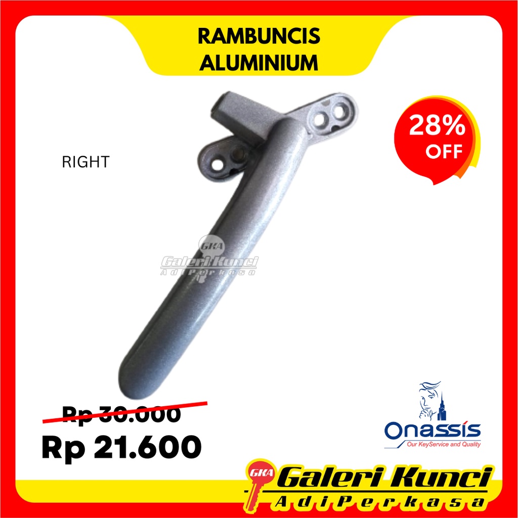Rambuncis Aluminium ONASSIS ONS 415 SY RIGHT Pengunci Jendela Silver