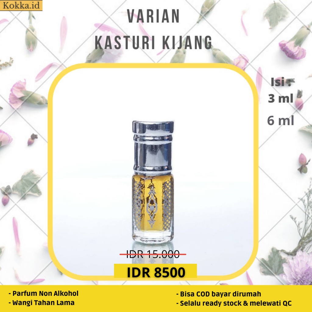 (COD) Kasturi Kijang Brute Musk Minyak Shalat 3 ML Kasturi Putih Baccarat 6 ML