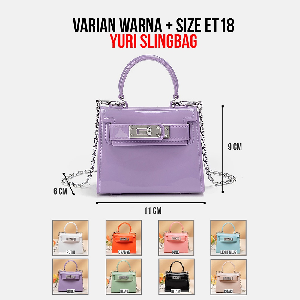 TAS SELEMPANG WANITA '' Yuri Mini Jelly Slingbag '' style fashion Cewek Bahan Rubber Jelly ET18