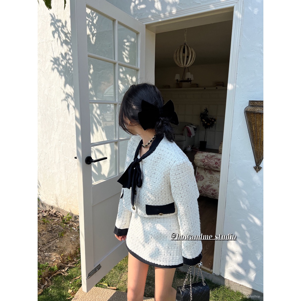 [✅BISA COD] #Sisjuly# Jaket wol mode baru wanita rok pendek setengah badan rok pendek set dua potong