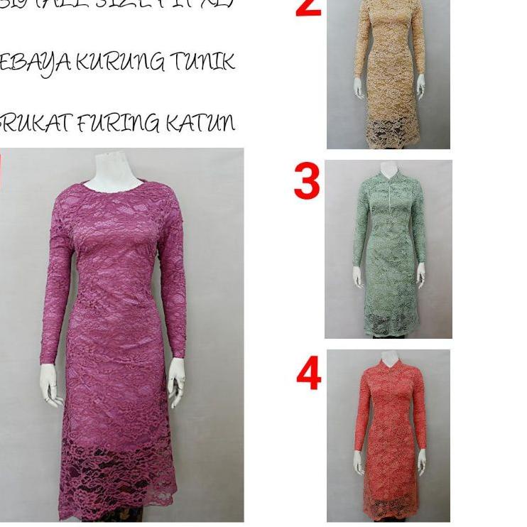✥ Indah ABAYA KEBAYA BRUKAT KURUNG TUNIK MODERN TUNIK LENGAN PANJANG Furing Katun KEBAYA WISUDA KEBA