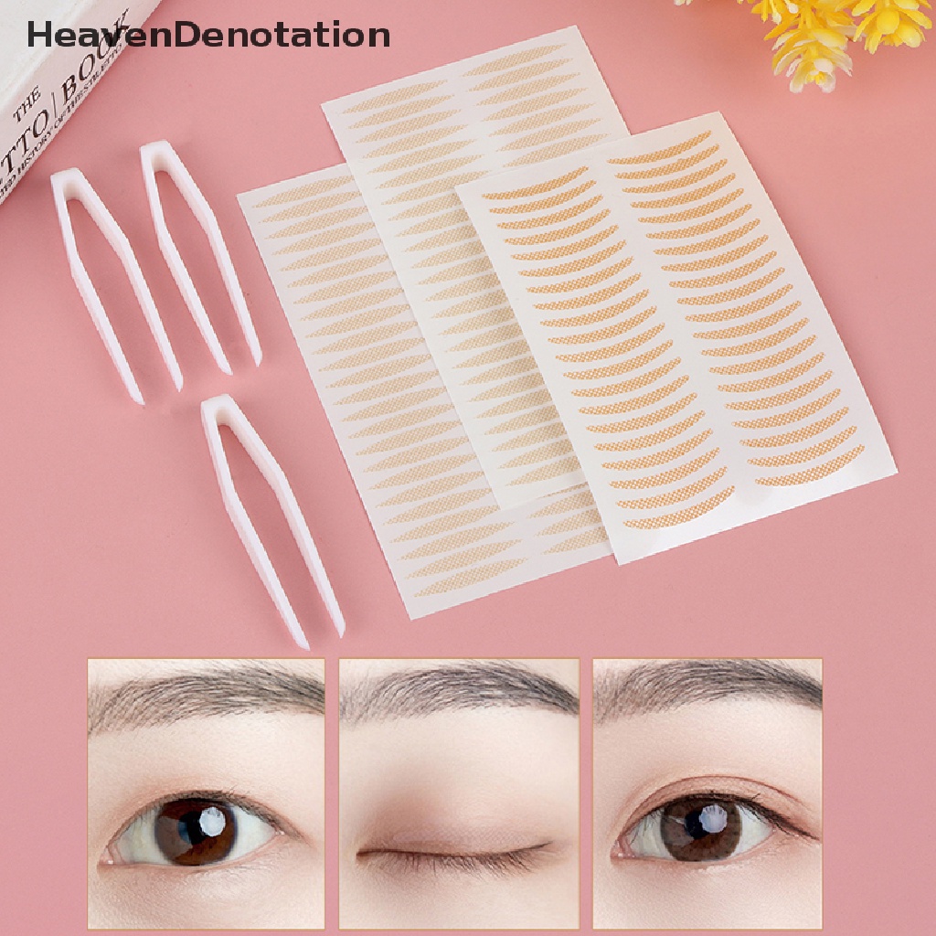 [HeavenDenotation] 200pcs Invisible Lace Mesh Double Eyelid Lift Strip Tape Perekat Sticke tweezer HDV