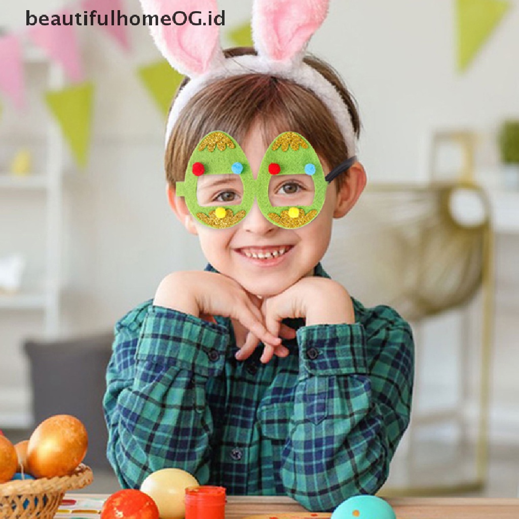 // Beautifulhomeog.id// 1PC Kacamata Paskah Bunny Telur Cewek Glitter Eyeglasses Frame Properti Foto **