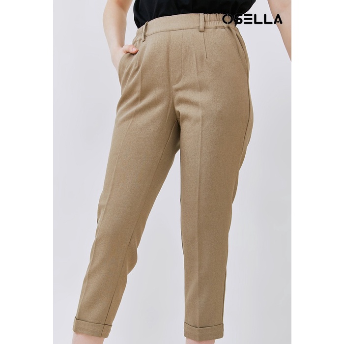 Osella - Celana Capri Wanita Warna Olive Sand 2182300274