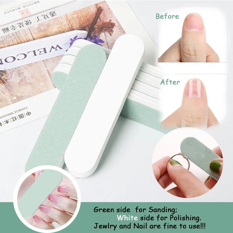 [Harga Grosir] Perak Emas Perhiasan Poles Strip Nail Art Manicure Sanding Files Buffer Block Spons Gerinda Mini Profissional Alat Pembersih Perhiasan