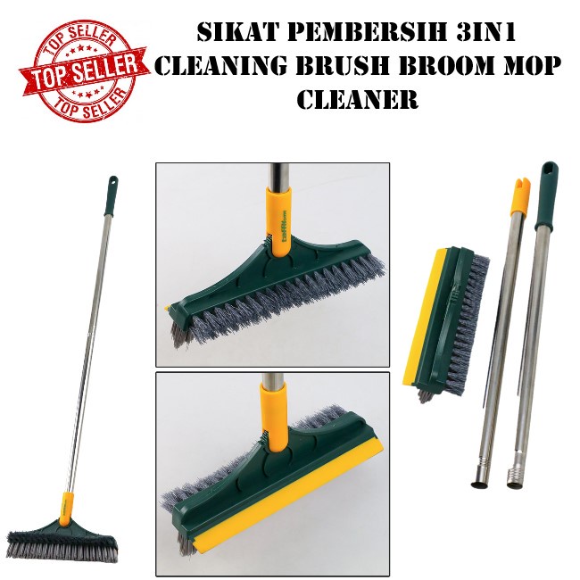 BISA COD - Sikat Pembersih 3 in 1 Serbaguna - Sikat Pembersih Lantai 2 in 1 - Pel Pembersih Lantai Multifungsi - Sapu Lantai - Cleaning Brush Toilet - Broom - Mop Cleaner - SET ALAT SIKAT - SIKAT PEMBERSIH