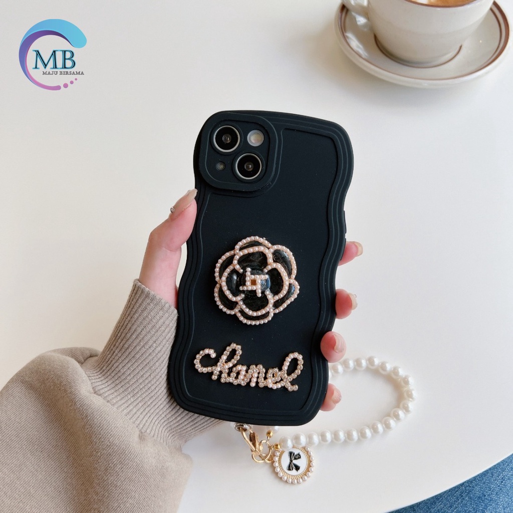 GC13 SOFTCASE WAVY FLOWER 3D LANYARD FOR XIAOMI REDMI NOTE 4 4X 5 7 8 9 10 11 12 PRO NOTE 5A PRIME POCO M3 PRO MB4399