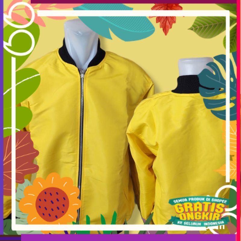 JAKET BOMBER KUNING mexiiiiim / white light