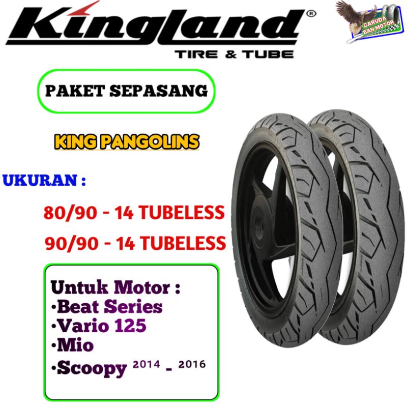 PAKET MURAH BAN MOTOR MATIC KINGLAND KING PANGOLINS RING 14 TUBELESS