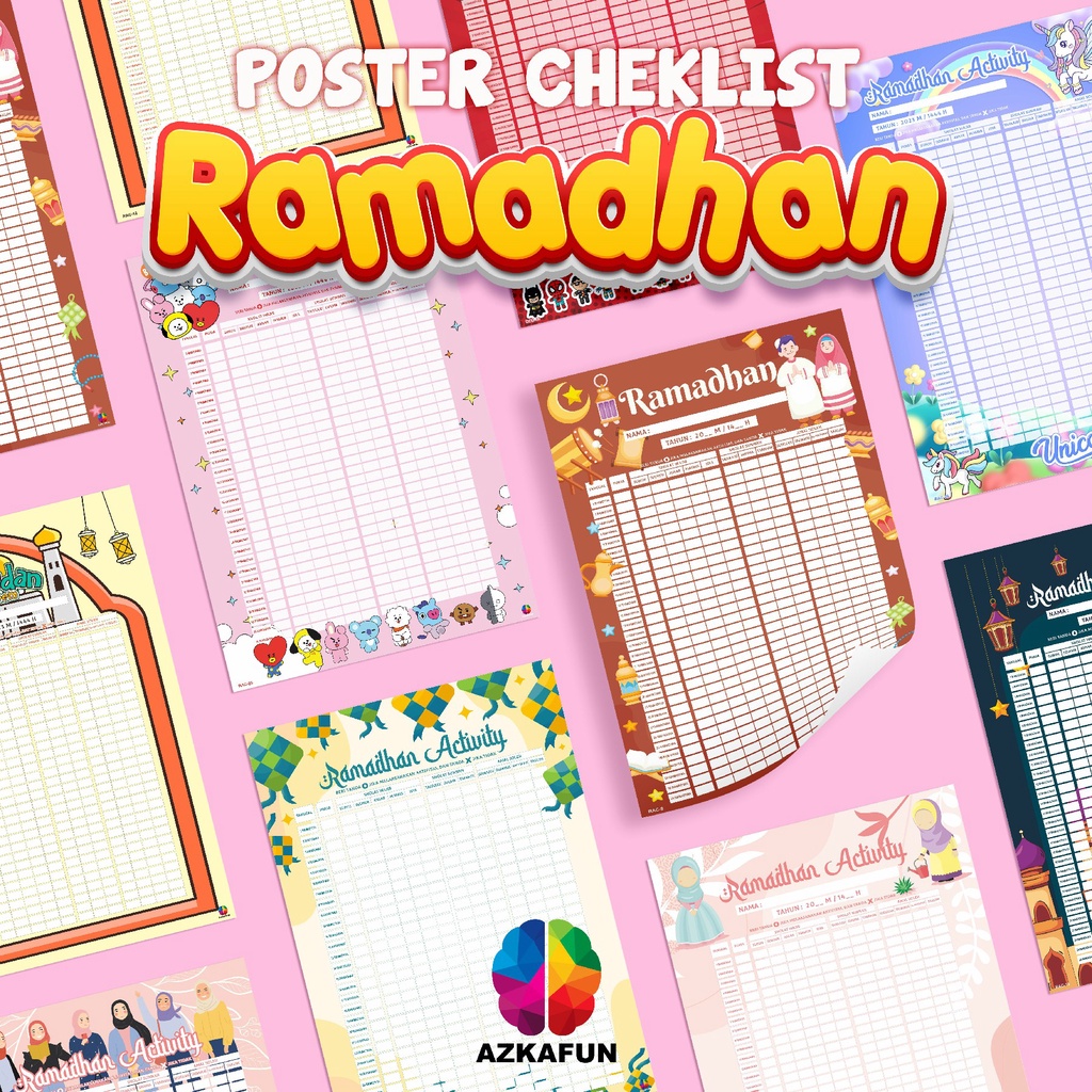 Poster Checklist EDISI RAMADHAN ACTIVITY - best seller Ceklist Aktifitas Ramadhan