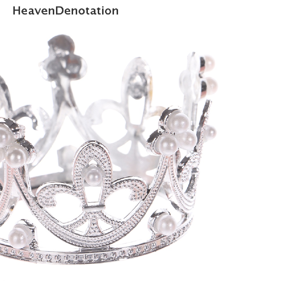 [HeavenDenotation] Mahkota Ulang Tahun Mini Dekorasi Kue Berlian Imitasi Peach Heart Crown Baking Decor HDV