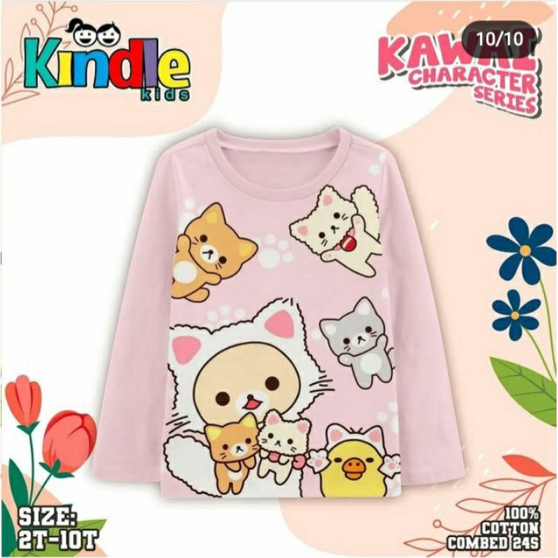 KAOS LENGAN PANJANG KAWAI KARTUN KINDLE KIDS (BRP06)