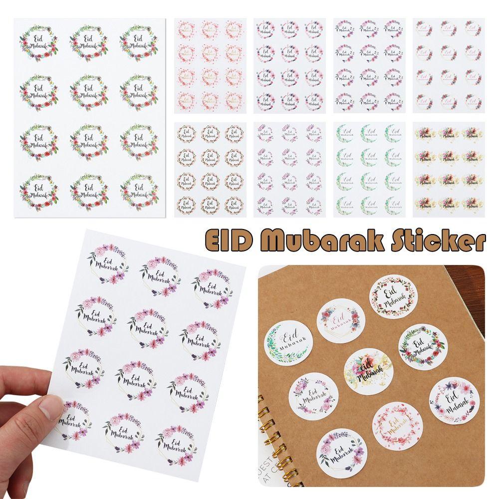 Top 144PCS Eid Mubarak Sticker Gift Perlengkapan Dekorasi Idul Fitri Label Dekorasi