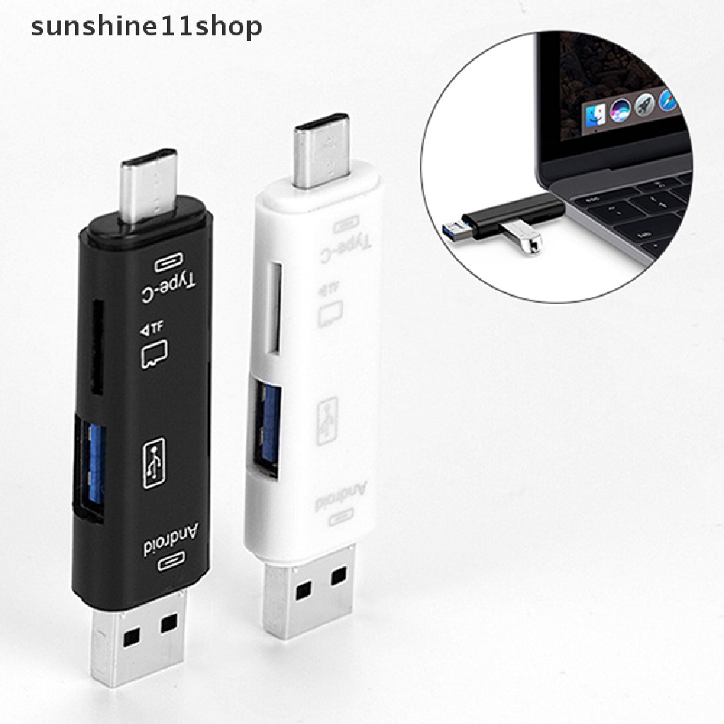 Sho 5in1 OTG Card Reader Multi-in-one Adaptor Pembaca Kartu Memori SD TF USB Mikro N