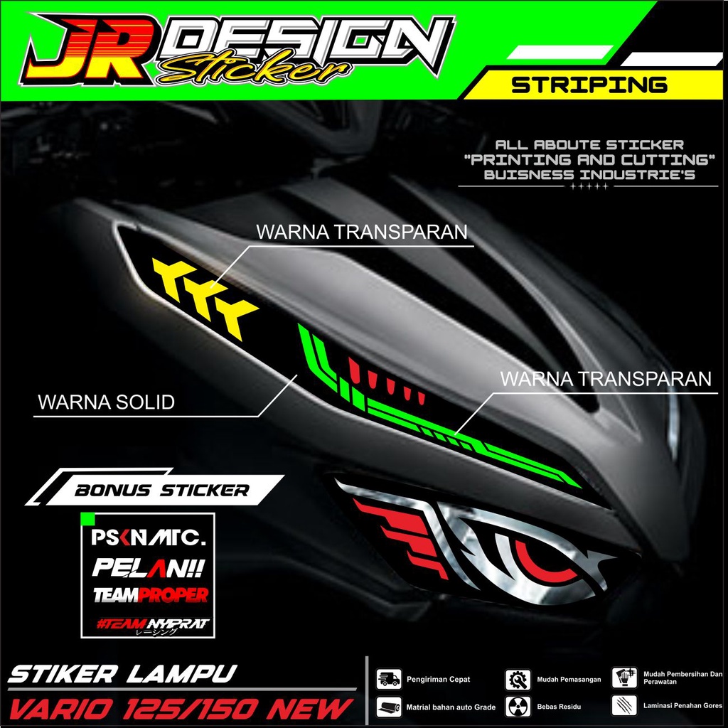 STIKER VARIASI LAMPU ALIS MOTOR VARIO 125 150 NEW