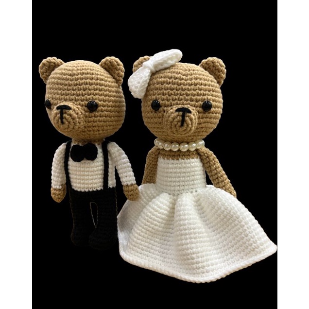 BONEKA RAJUT AMIGURUMI WEDDING COUPLE BEAR